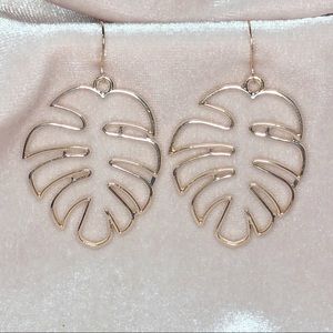 NEW Gold Palm Leaf Earrings